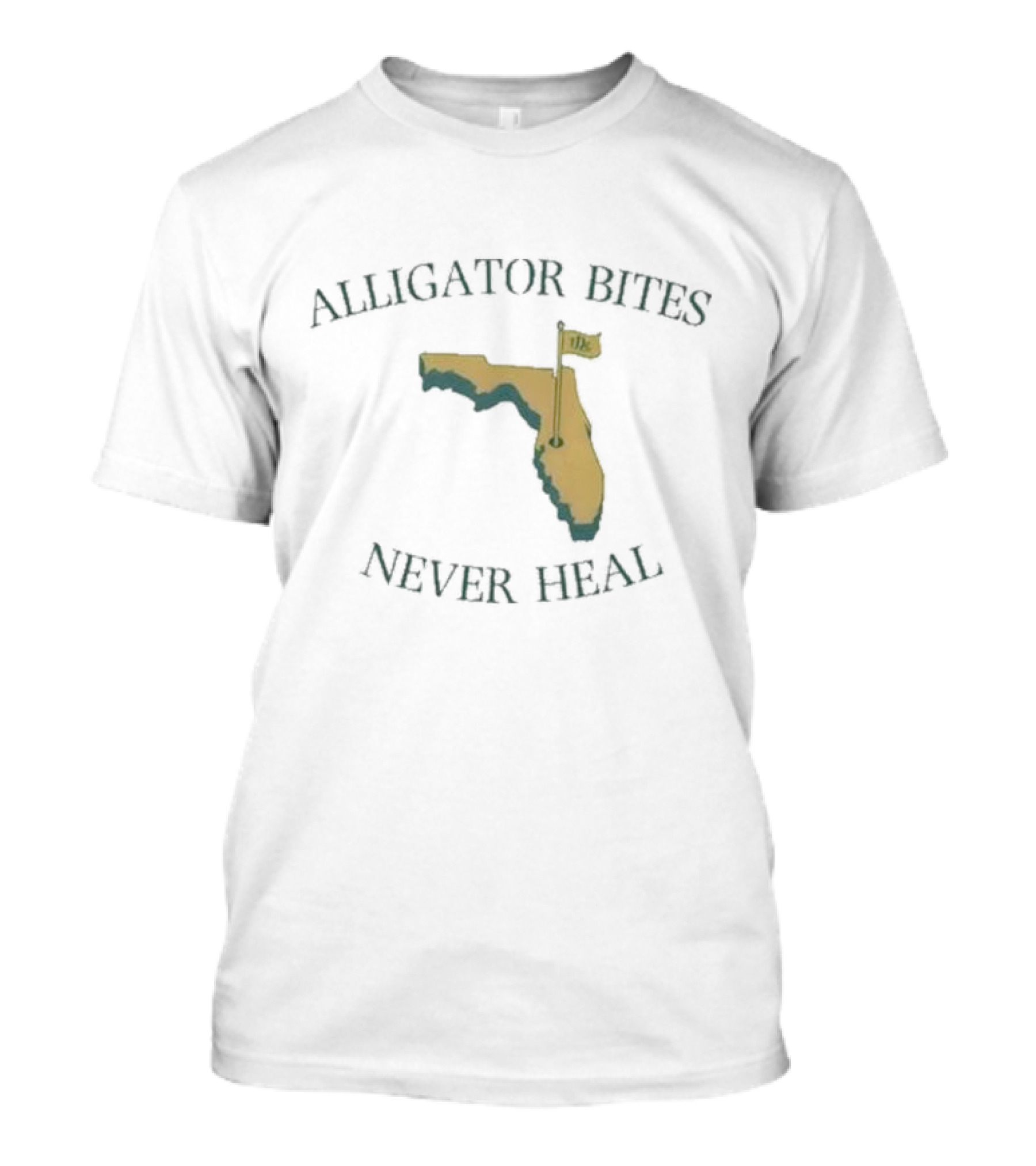ALLIGATOR BITES NEVER HEAL FLORIDA MAP FLAG T-Shirt