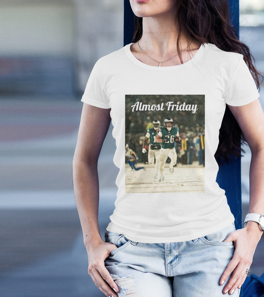 Almost Friday Miles Sanders Snow Football Game T-Shirt