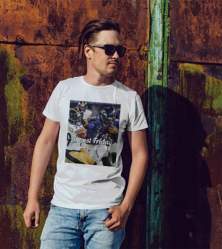 Almost Friday Baltimore Ravens Stiff Arm Football Moment T-Shirt
