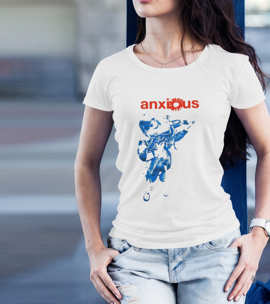 Anxious Blue Abstract Deer Kid T-Shirt