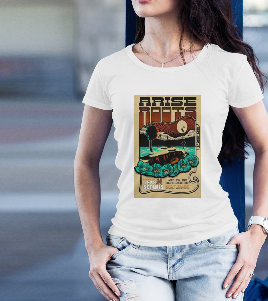 Arise Roots April 12 2025 Santa Ana California Tour Constellation Room With Nick Sefakis T-Shirt