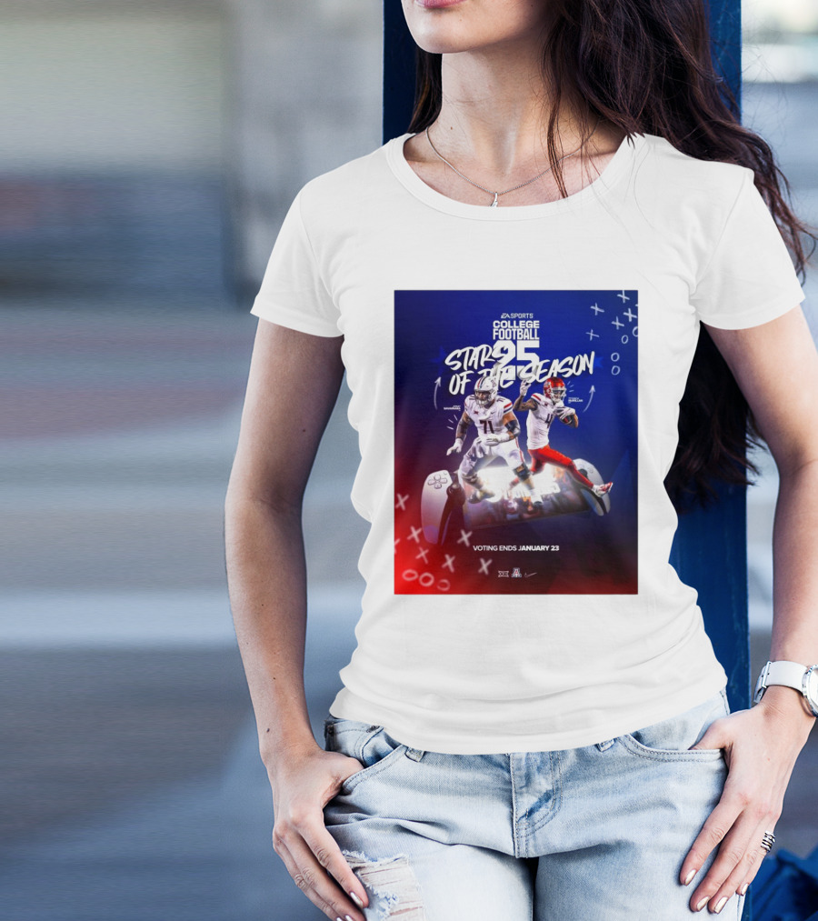 EA Sports College Football 25 Stars Of The Season Arizona Jonah Savaiinaea Tetairoa McMillan Voting Ends January 23 T-Shirt
