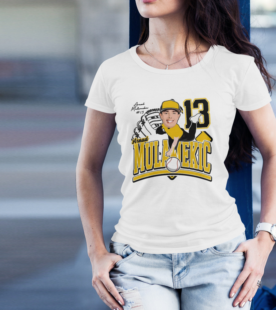 Arnad Mulamekic Baseball 13 Player Underhand Catcher Yellow Outfit T-Shirt
