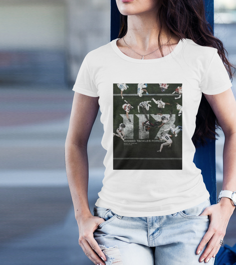 Atlanta Falcons 117 Missed Tackles Forced Most In The NFL According To NGS T-Shirt