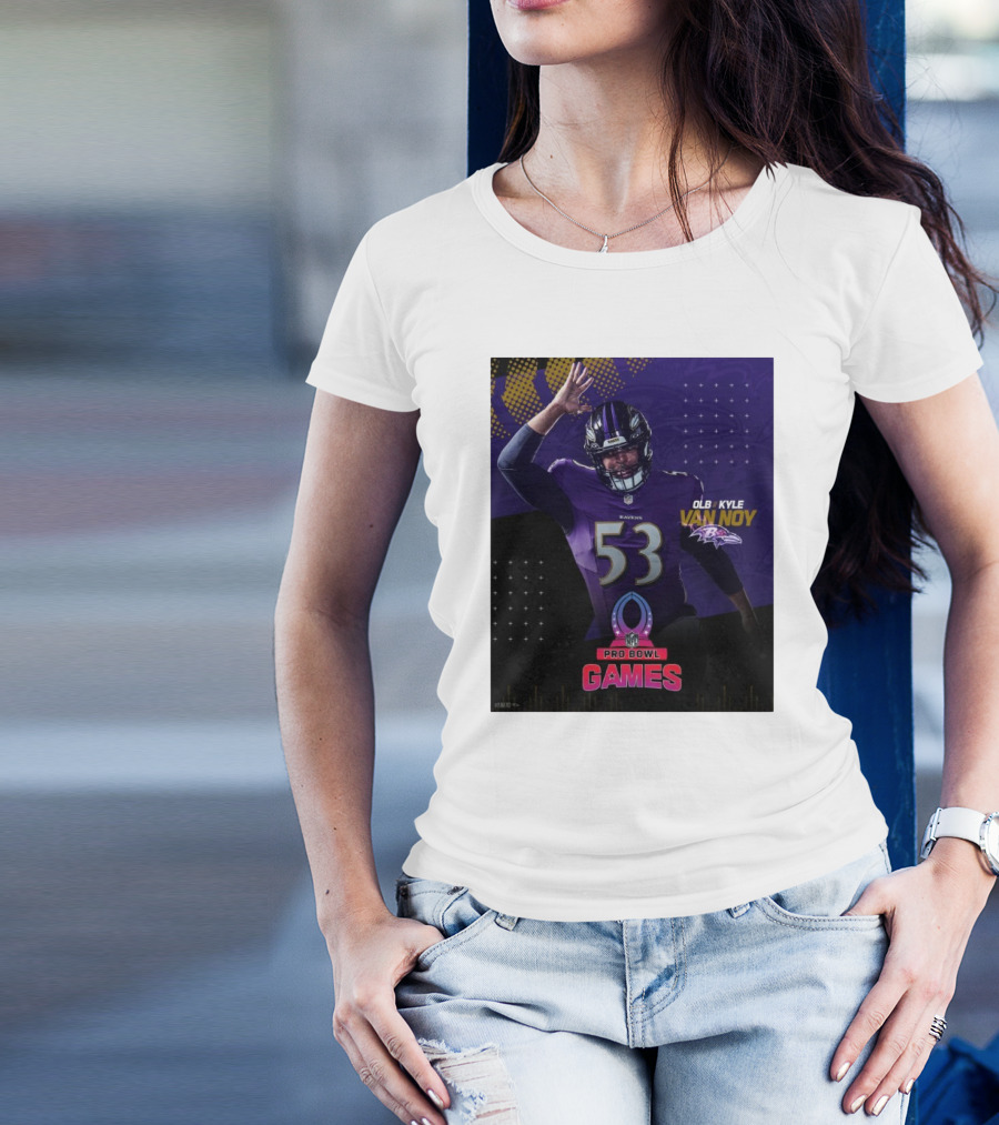 Baltimore Ravens Pro Bowl OLB Kyle Van Noy NFL Games 53 T-Shirt