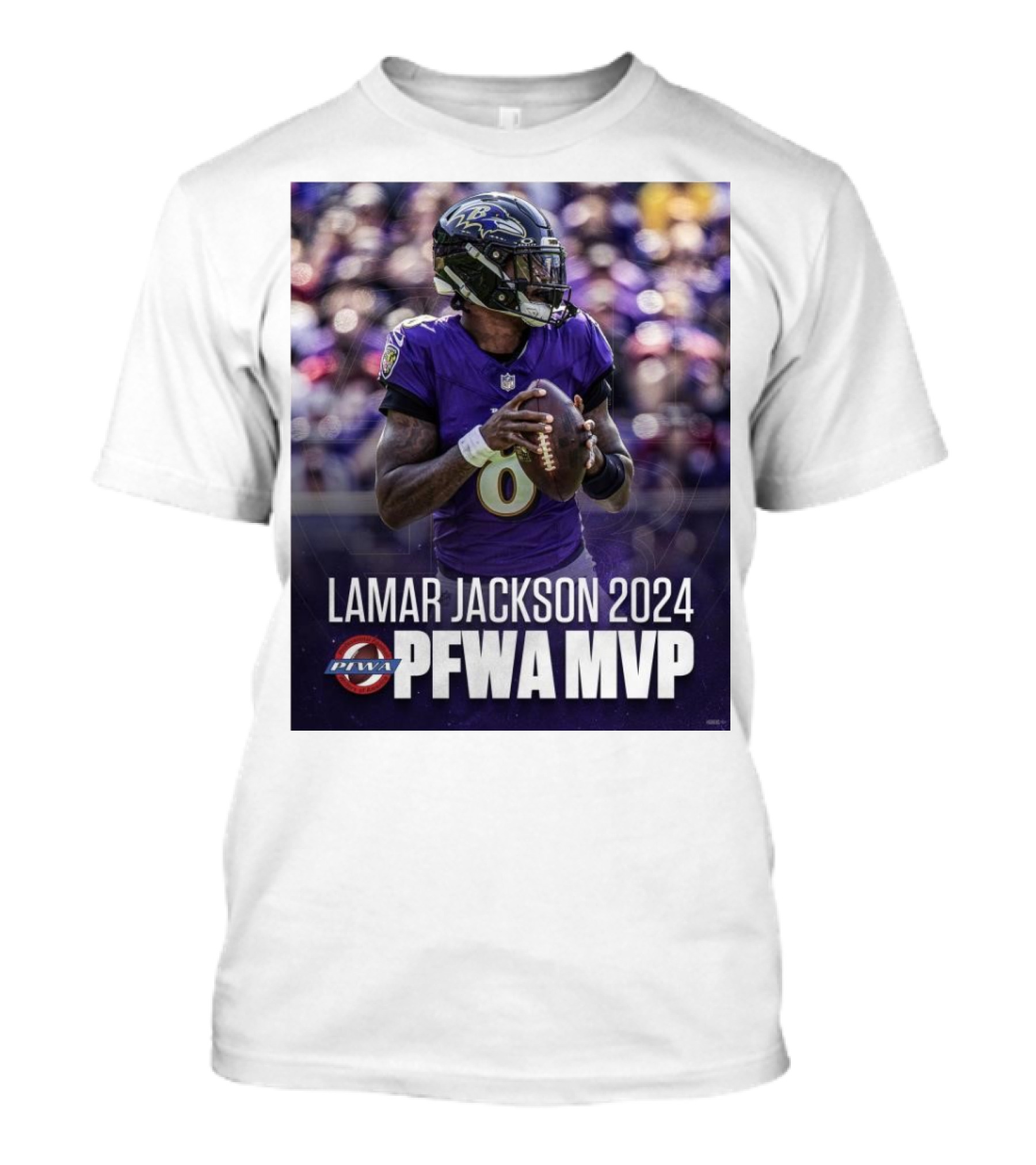 Baltimore Ravens Lamar Jackson PFWA 2024 MVP T-Shirt