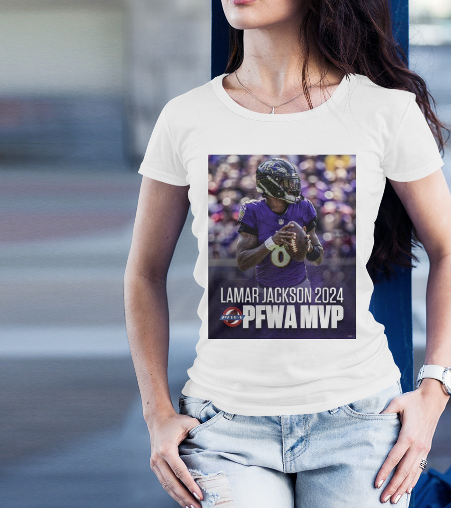 Baltimore Ravens Lamar Jackson PFWA 2024 MVP T-Shirt
