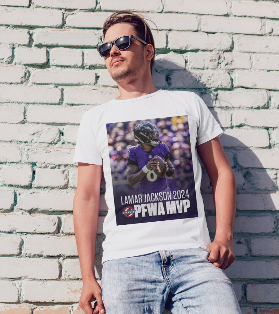 Baltimore Ravens Lamar Jackson PFWA 2024 MVP T-Shirt