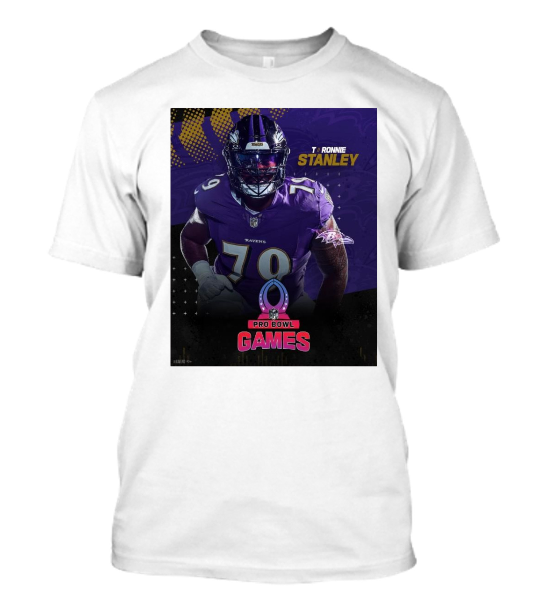 Baltimore Ravens Ronnie Stanley Pro Bowl Games Replaces Laremy Tunsil T-Shirt