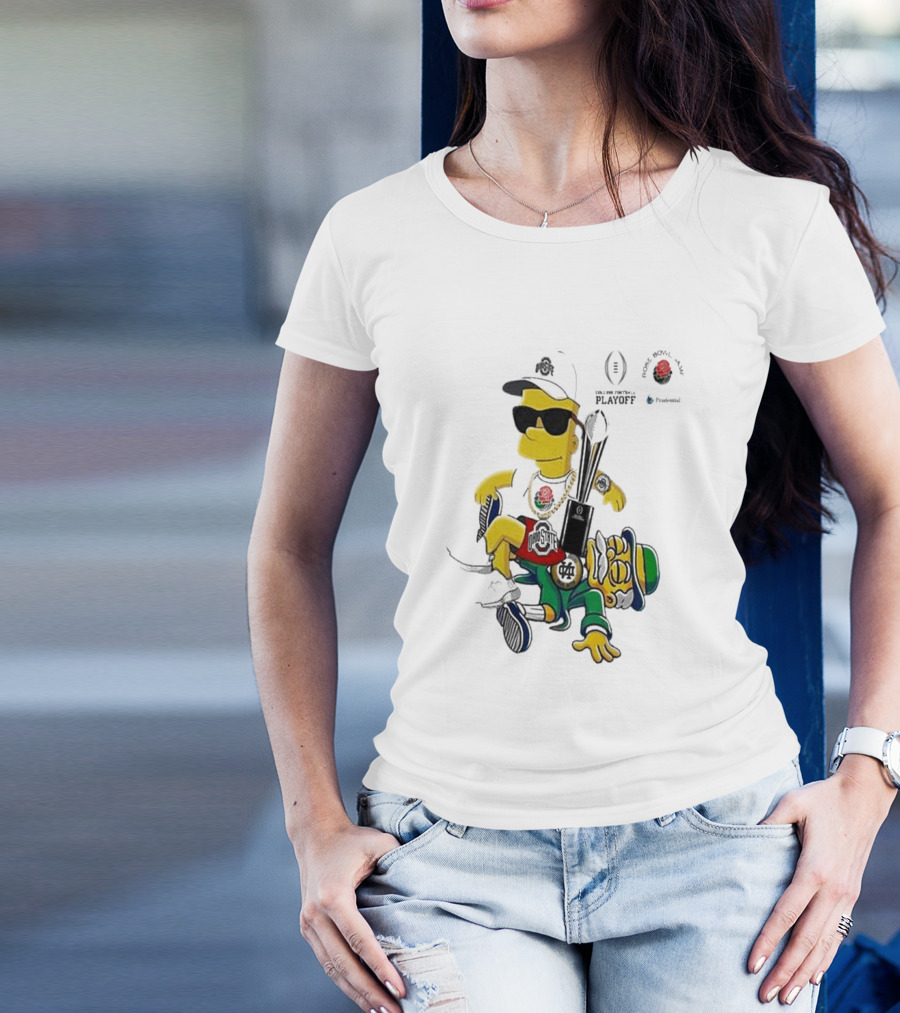 Bart Simpson X Ohio State Buckeyes Vs Notre Dame Fighting Irish College Football Playoff National Championship NCAA Season 2024 2025 T-Shirt