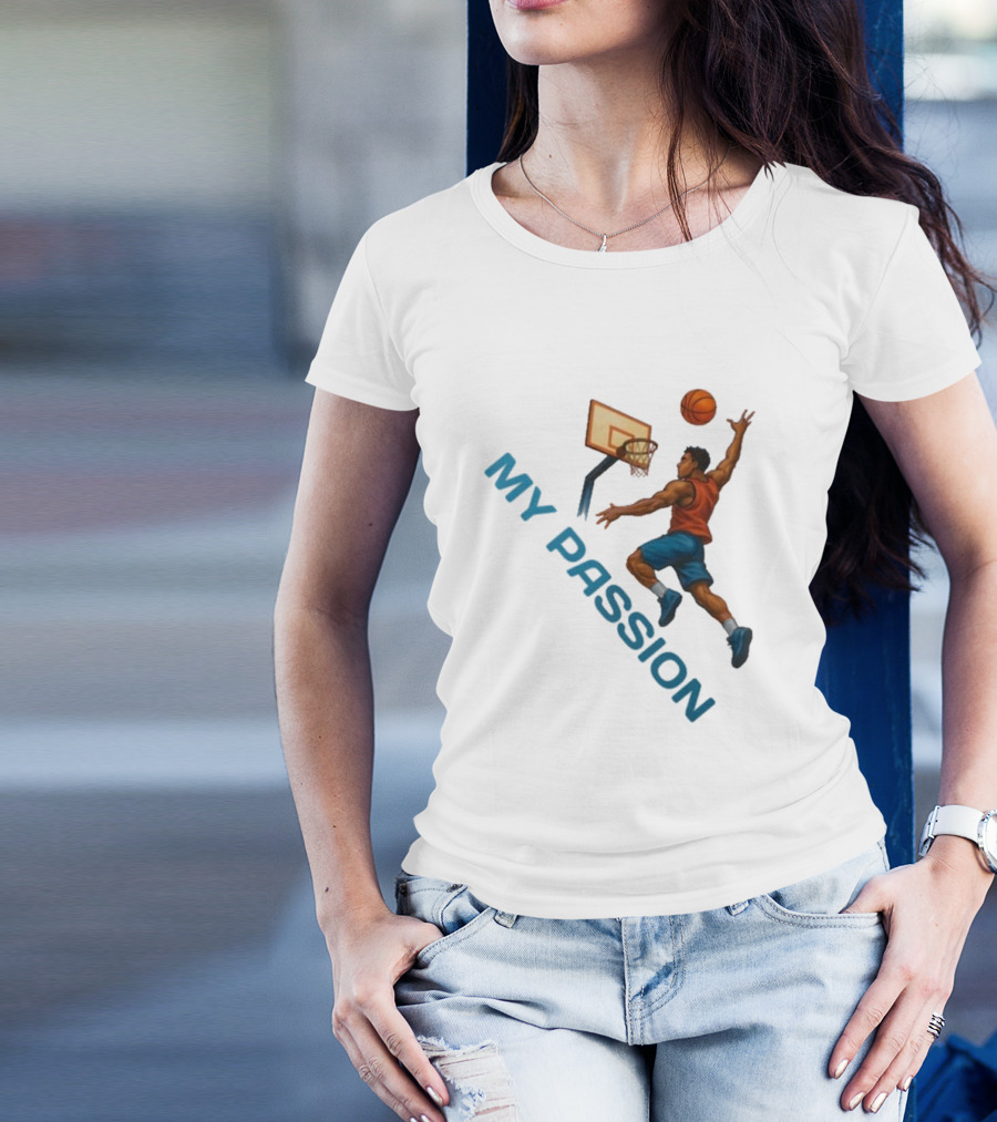 Basketball My Passion Dunking Athlete Dynamic Move T-Shirt