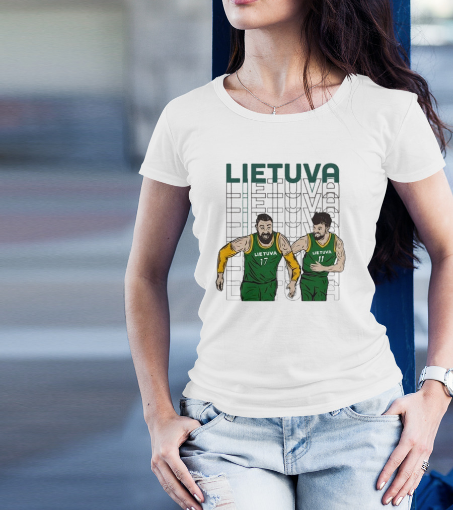 Lietuva Basketball Players Bokštai 17 Running Team Spirit T-Shirt
