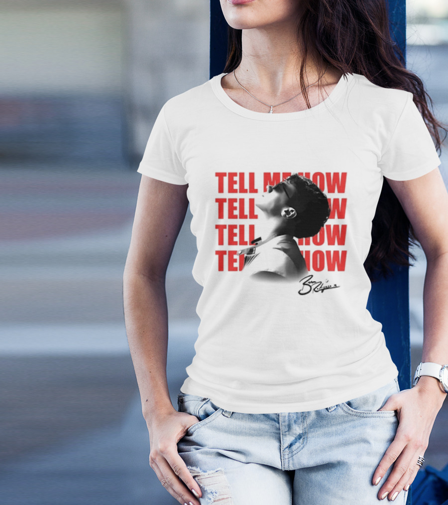 Ben Rodrigues Tell Me How Afro Silhouette And Red Text T-Shirt