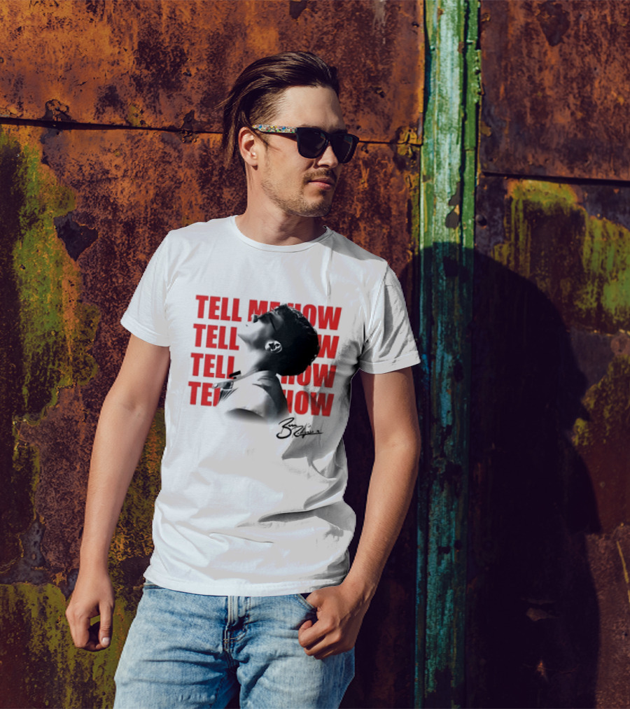 Ben Rodrigues Tell Me How Afro Silhouette And Red Text T-Shirt