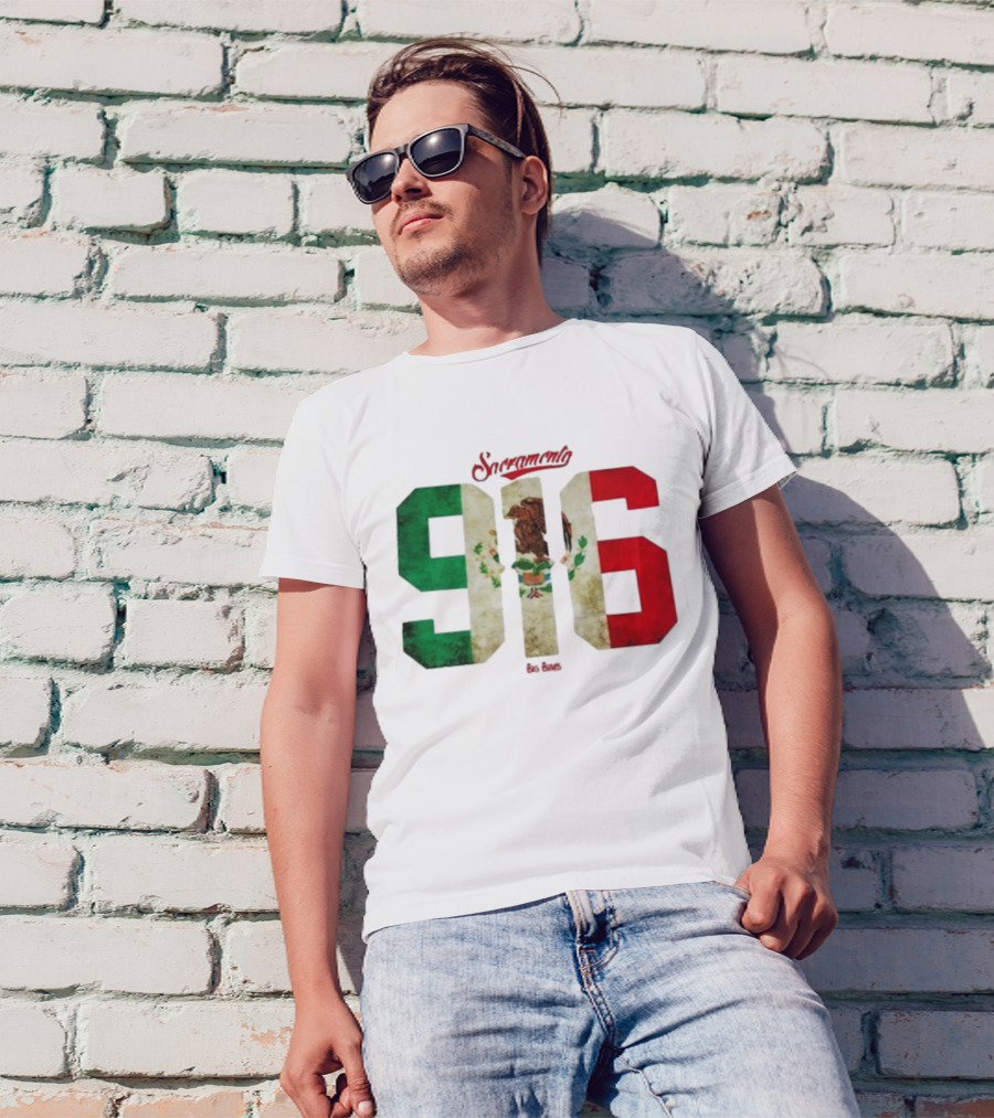 Sacramento 916 Big Boys Mexican Flag Design T-Shirt