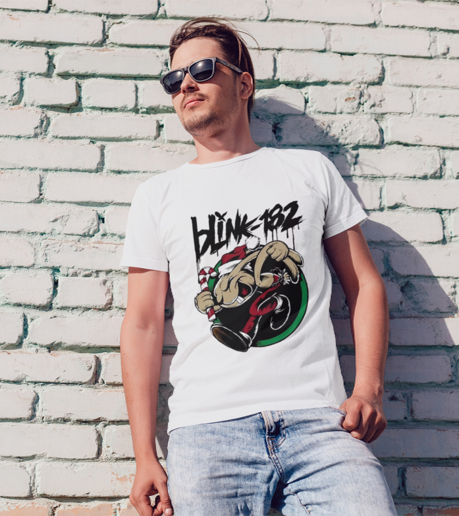 ```Blink-182 Santa Boxing Gloves Christmas 2024 Holiday Theme``` T-Shirt