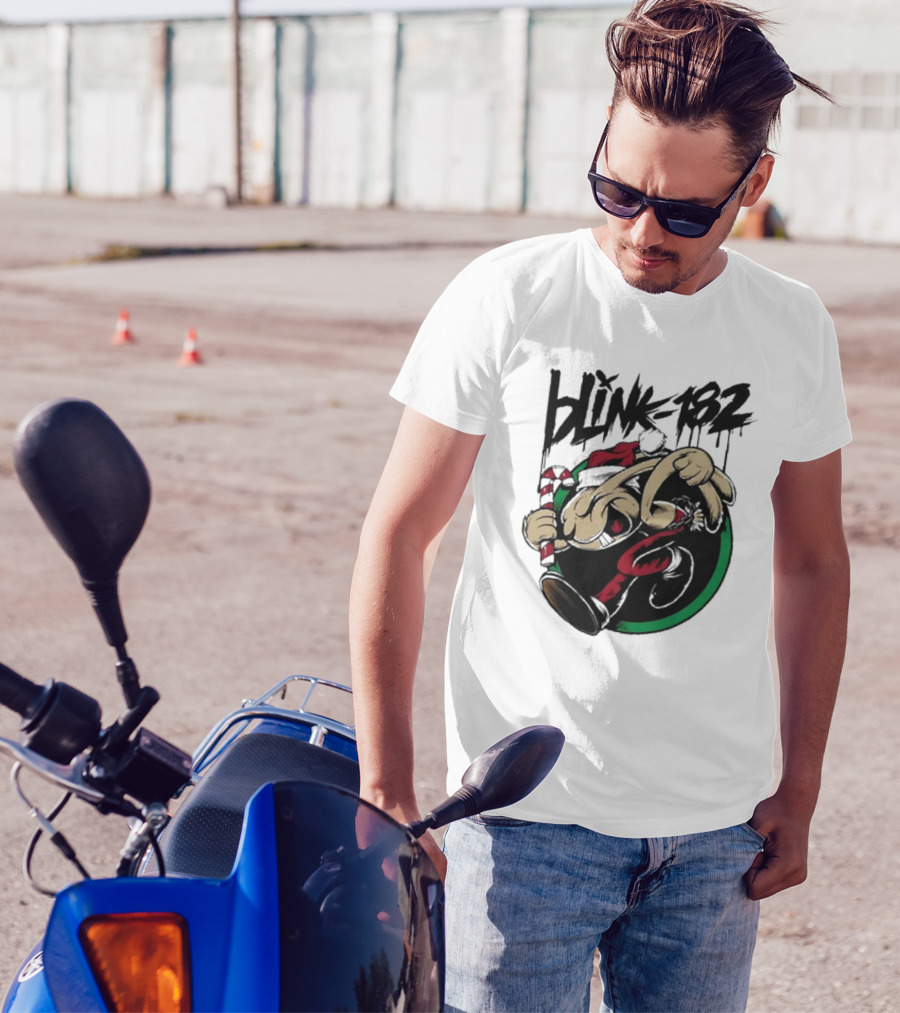 ```Blink-182 Santa Boxing Gloves Christmas 2024 Holiday Theme``` T-Shirt
