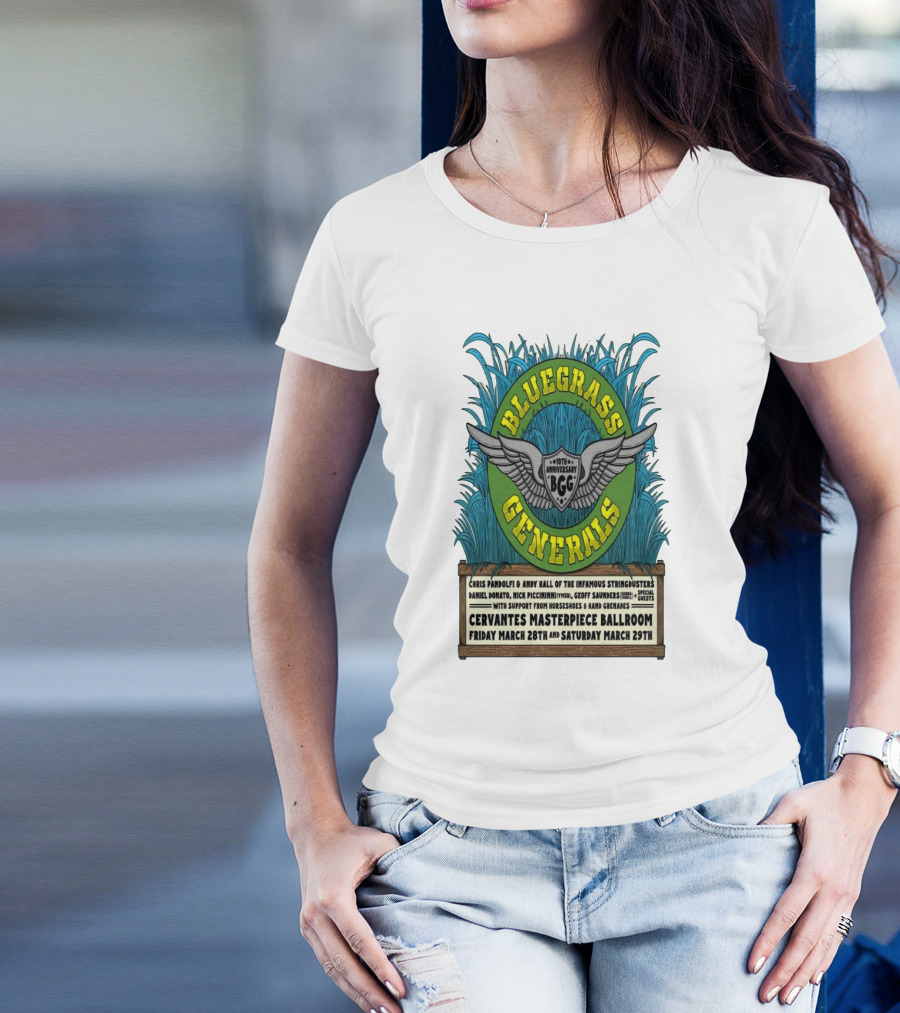 Bluegrass Generals 10th Anniversary Cervantes Masterpiece Ballroom March 28-29 2025 Denver CO T-Shirt