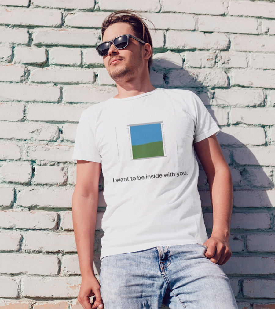 Bon Iver Blue Sky Green Field Window I Want To Be Inside With You T-Shirt