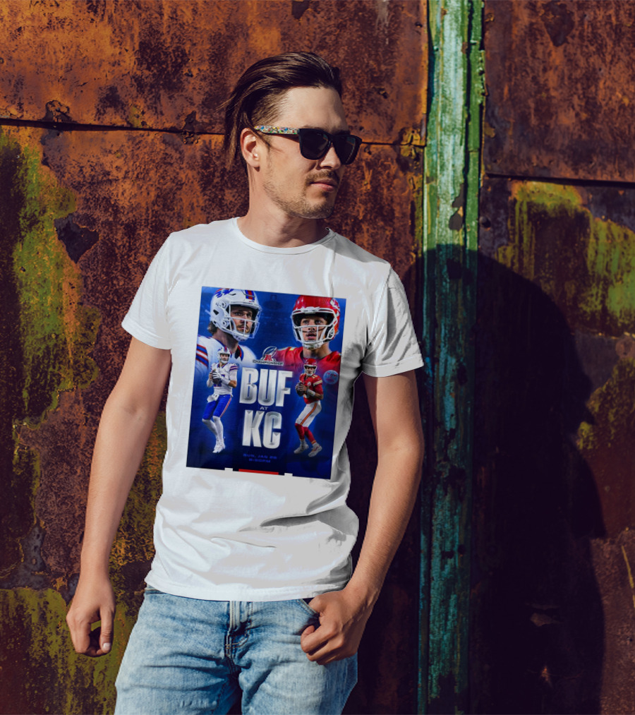 Buffalo Bills At Kansas City Chiefs AFC Championship BUF AT KC Sun Jan 26 2025 6:30PM T-Shirt