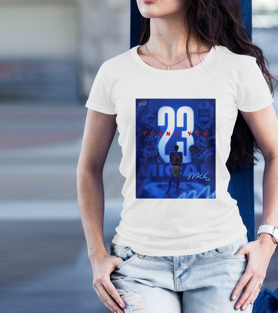 Buffalo Bills Thank You Micah Hyde 23 Signature Go Bills Mafia T-Shirt