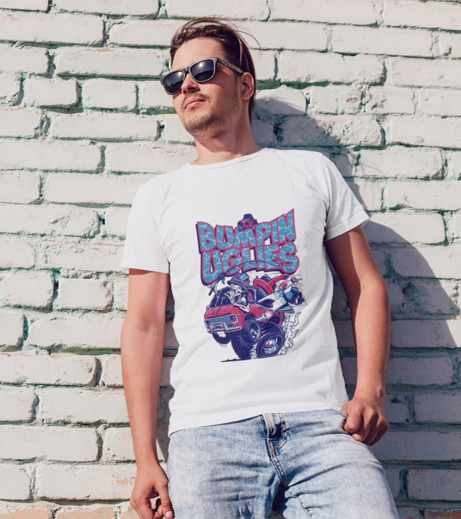 "Bumpin Uglies Red Truck With Fish Cartoon" T-Shirt