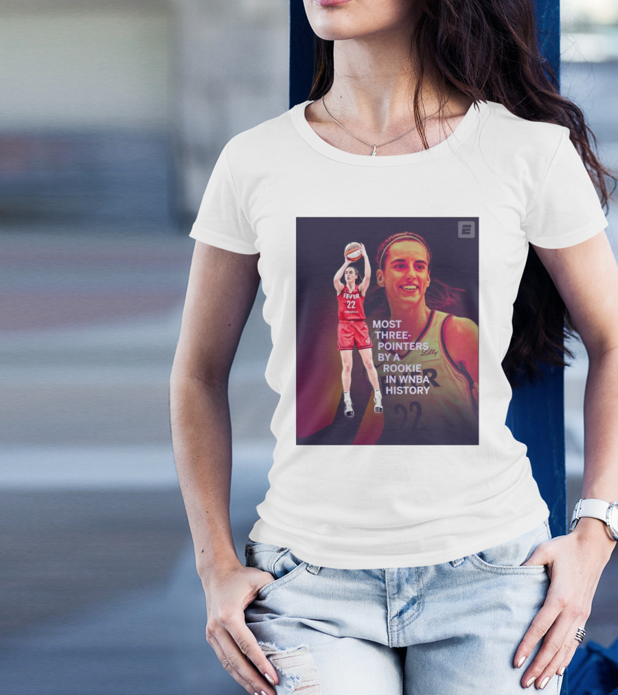 Caitlin Clark Fever 22 Most Three-Pointers By A Rookie In WNBA History T-Shirt