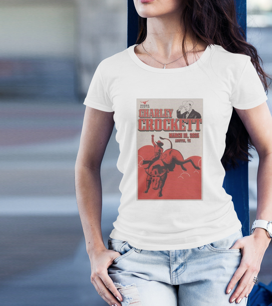 Charley Crockett March 18 2025 Rodeo Austin TX T-Shirt