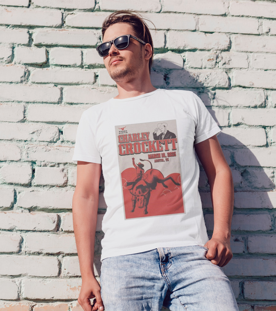 Charley Crockett March 18 2025 Rodeo Austin TX T-Shirt