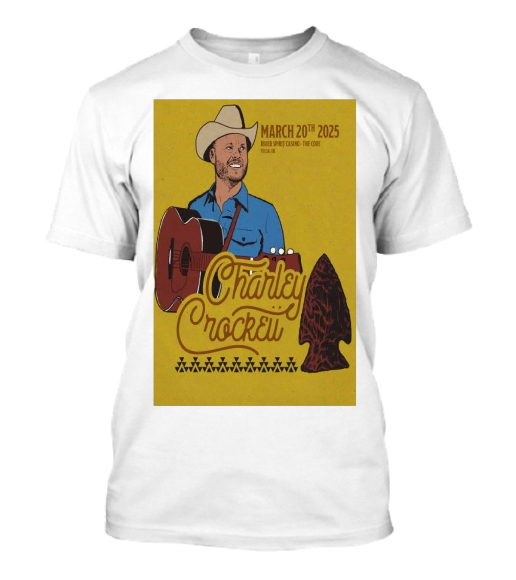 Charley Crockett March 20th 2025 River Spirit Casino The Cove Tulsa OK T-Shirt