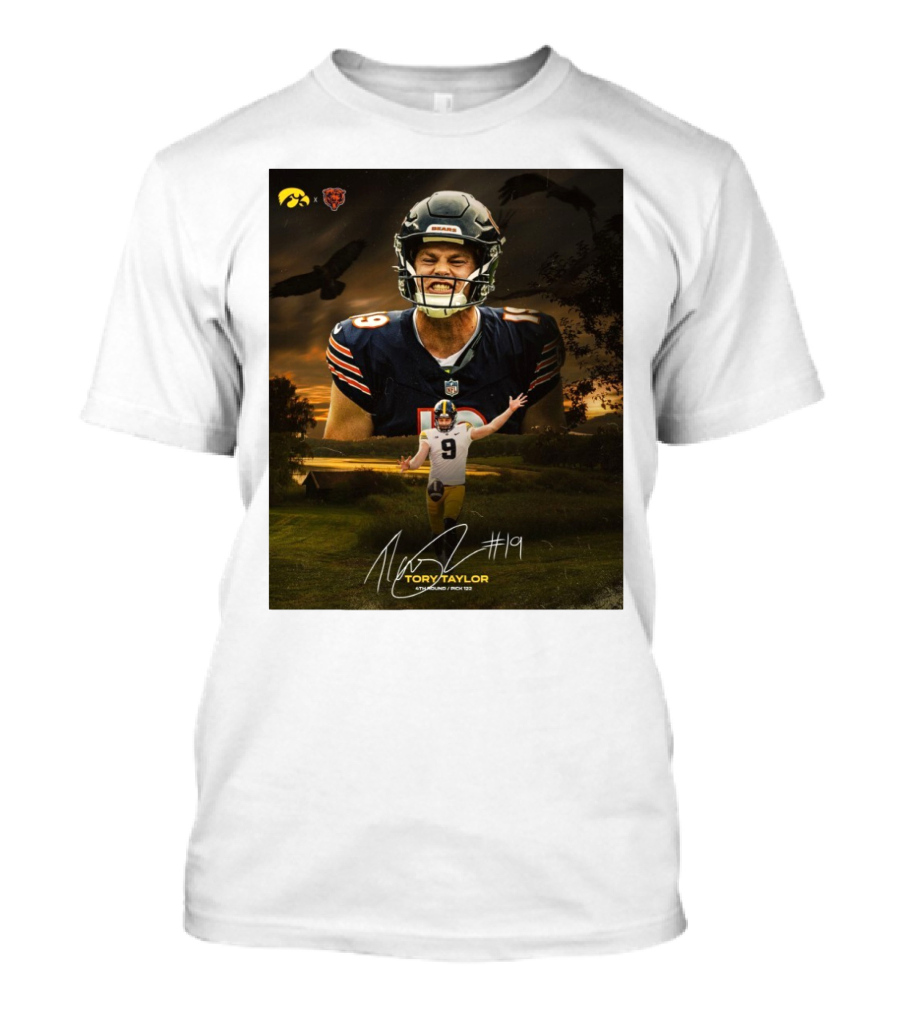 Tory Taylor #19 Chicago Bears 4th Round Pick 122 Iowa City To Windy City T-Shirt