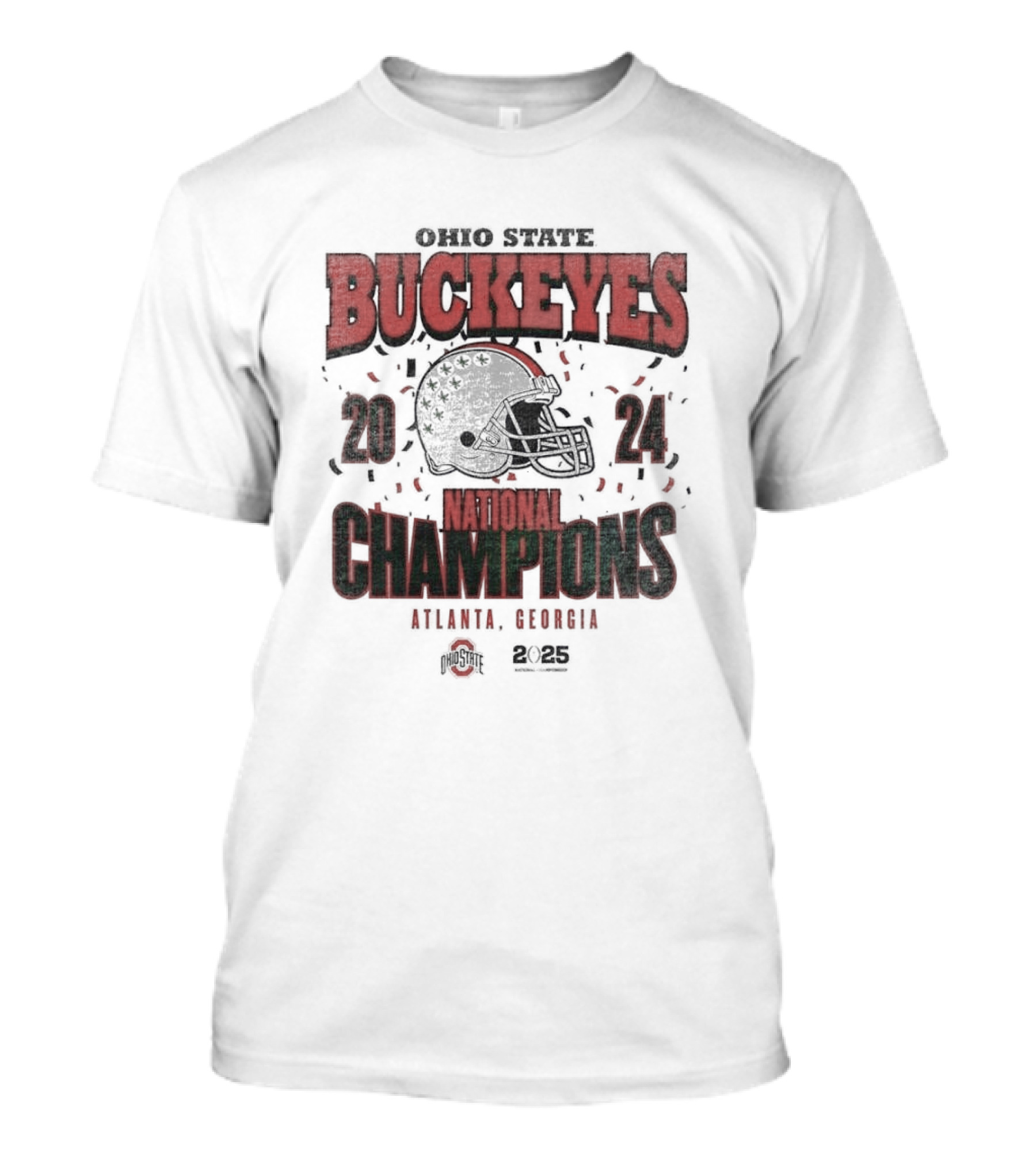 Ohio State Buckeyes 2024 National Champions Atlanta Georgia Confetti T-Shirt