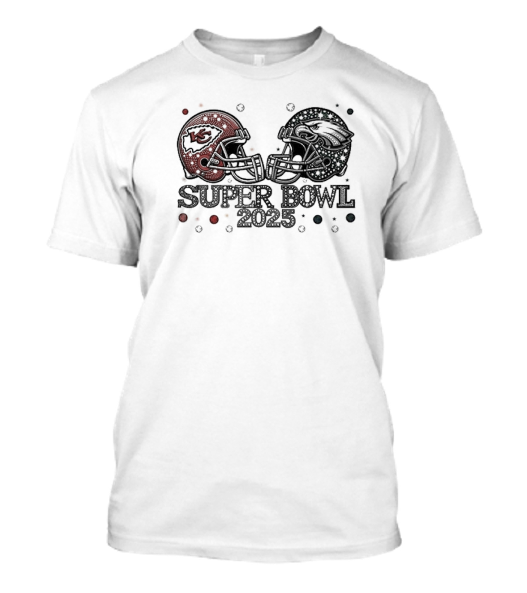 Chiefs Eagles Super Bowl 2025 Helmets Showdown T-Shirt