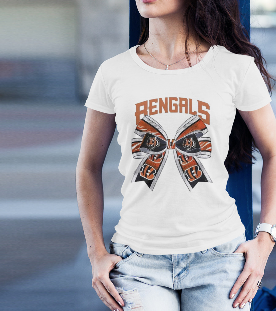 Cincinnati Bengals Bow Featuring Iconic Tiger Logos T-Shirt