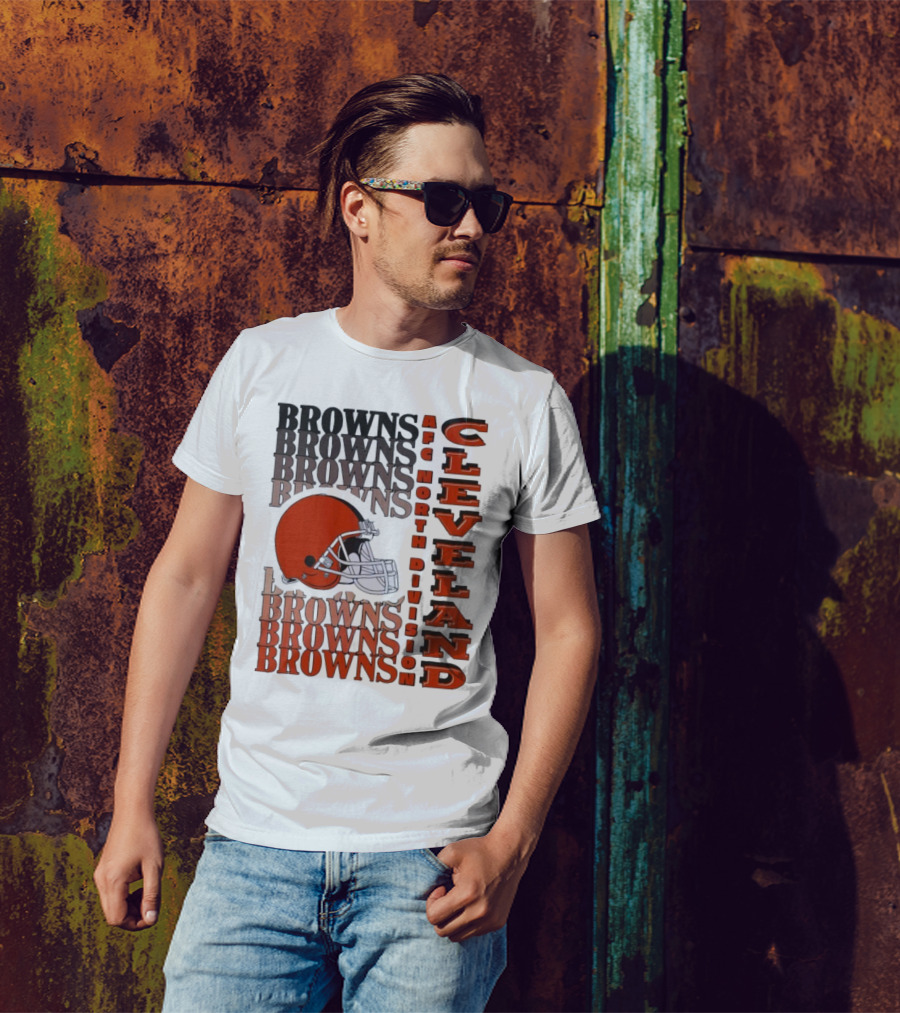 Cleveland Browns AFC North Division Browns Helmet T-Shirt