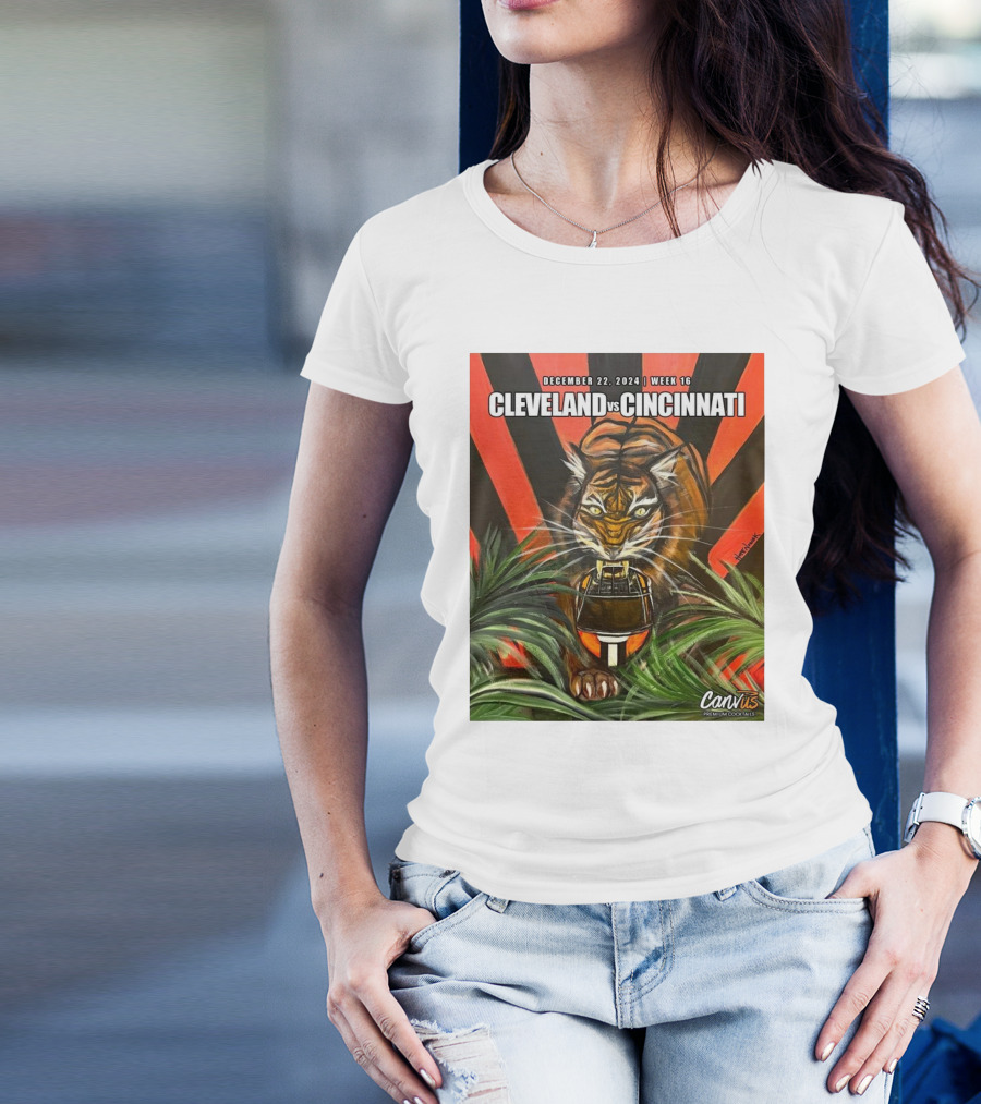 December 22 2024 Week 16 Cleveland Vs Cincinnati Lurking Tiger Football T-Shirt