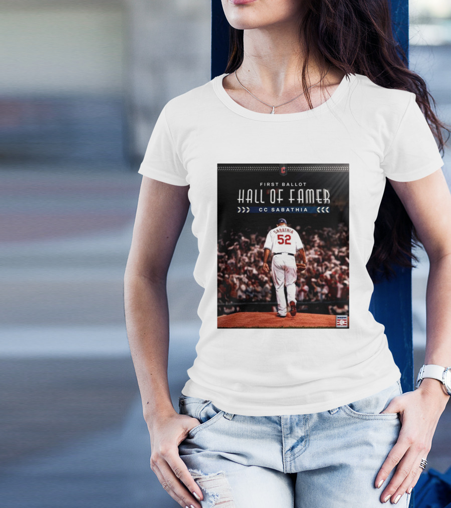 Cleveland Guardians CC Sabathia First Ballot Hall Of Famer 2025 T-Shirt