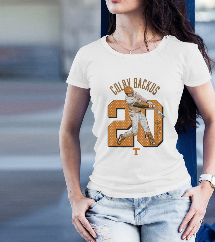 Colby Backus 20 Tennessee Vols NCAA Baseball Signature T-Shirt