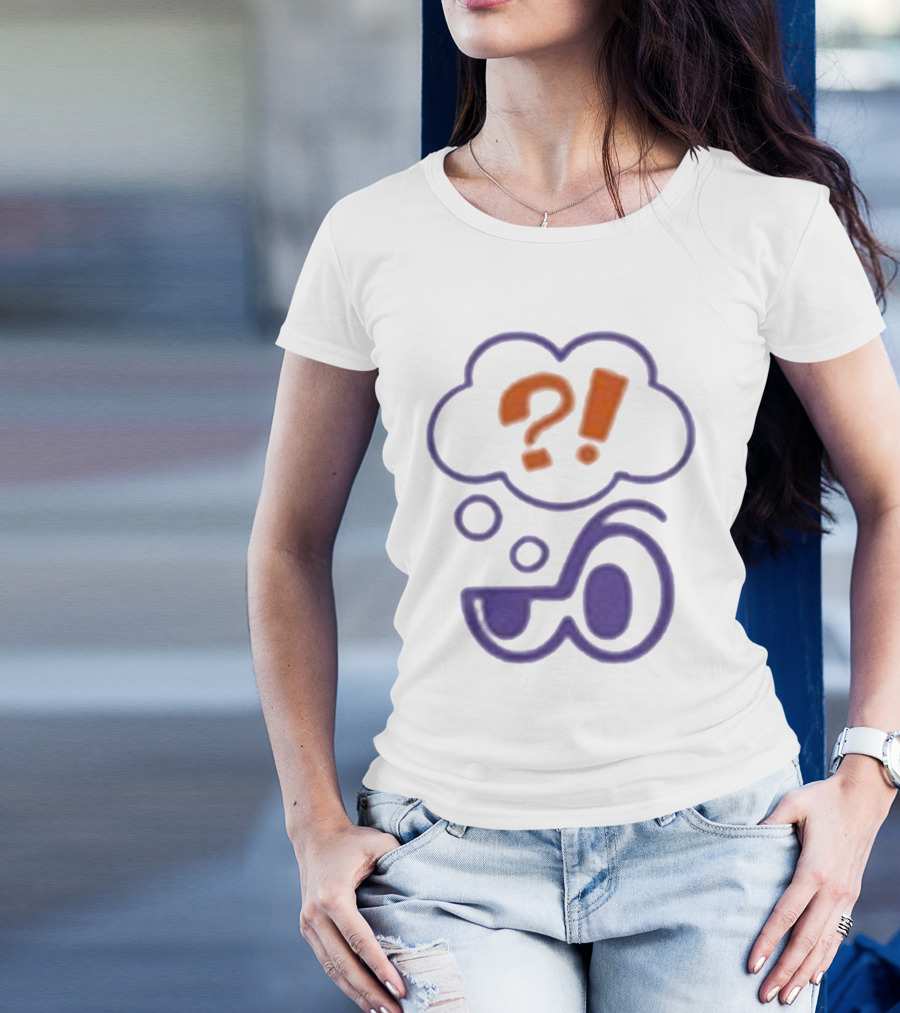Clooless Core Bubble Brain Question Mark Exclamation Point T-Shirt