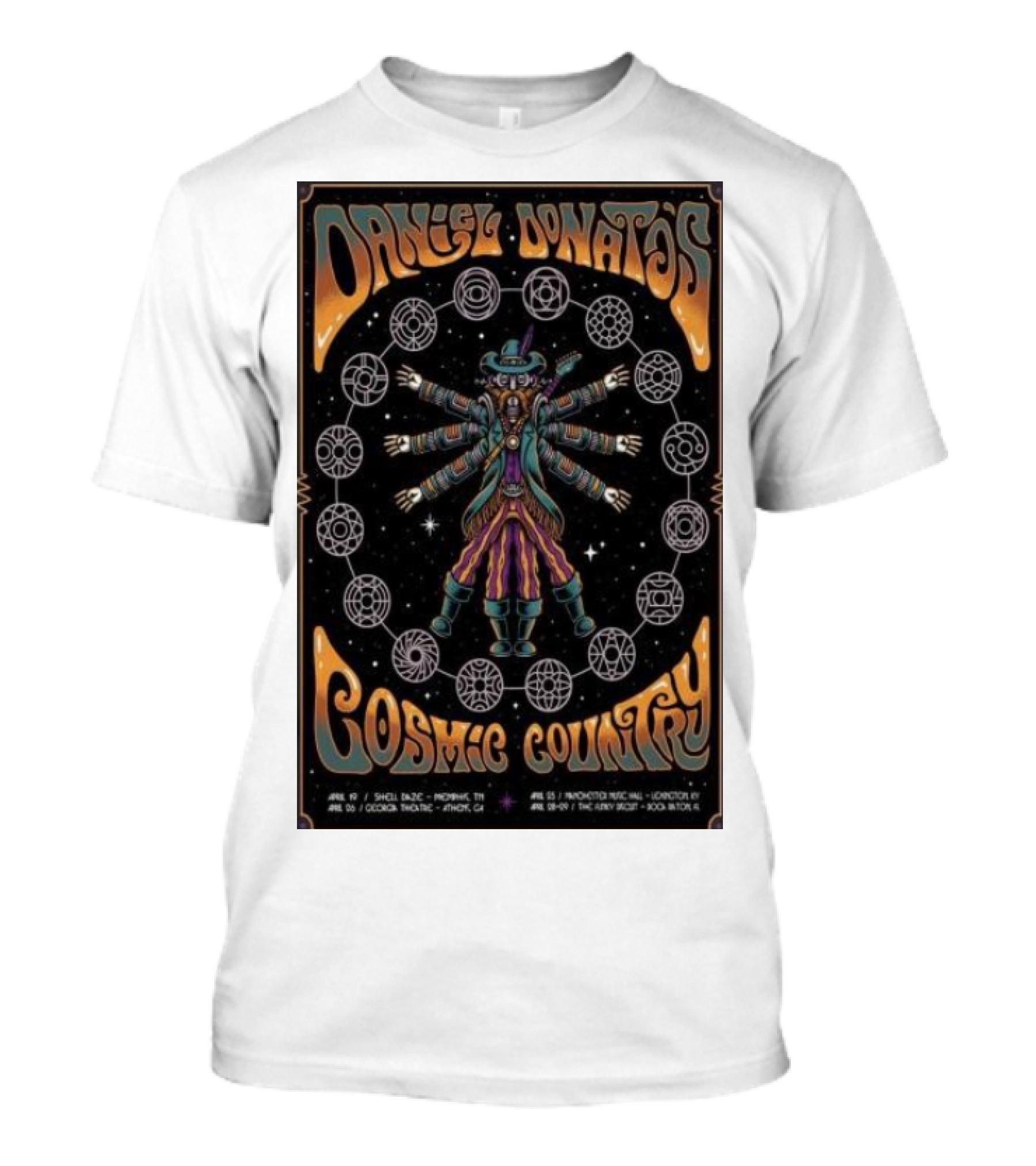 Daniel Donato Cosmic Country Tour 2025 Psychedelic Astronaut April Dates T-Shirt