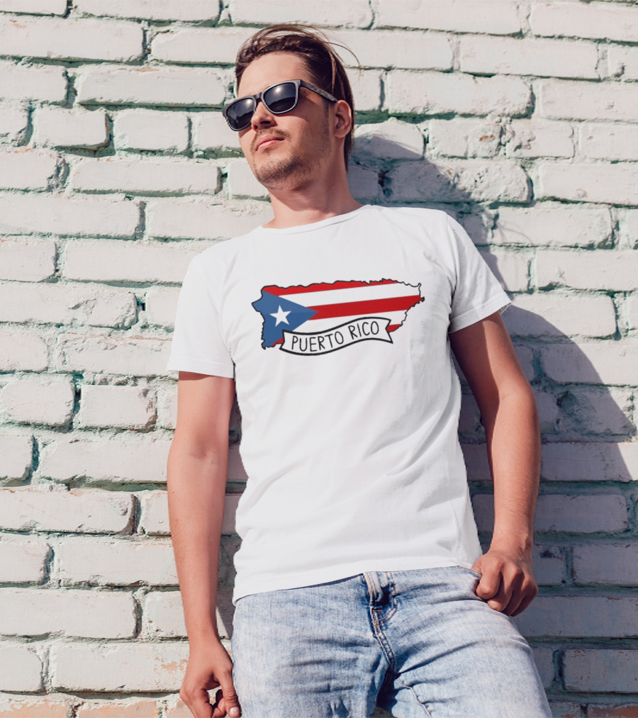 Dayjaavu Puerto Rico Flag And Island Map T-Shirt