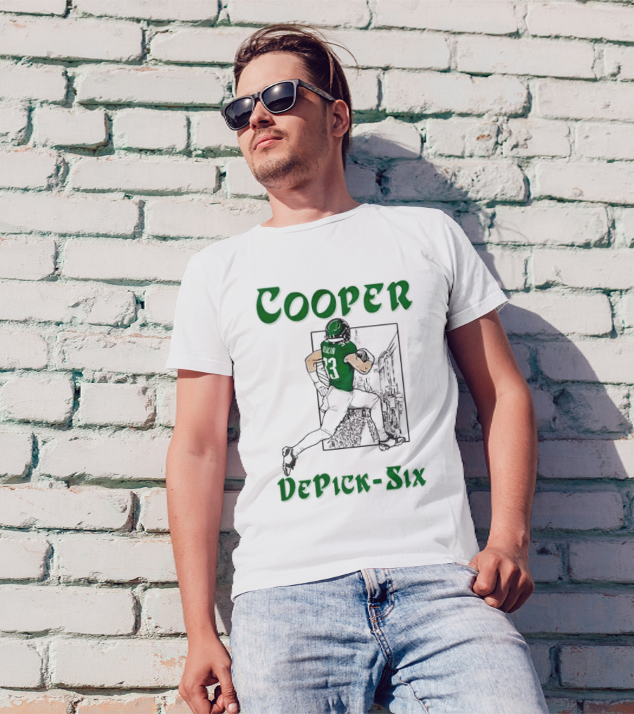 Cooper DePick-Six Cooper Philadelphia Eagles Football Player Illustration T-Shirt