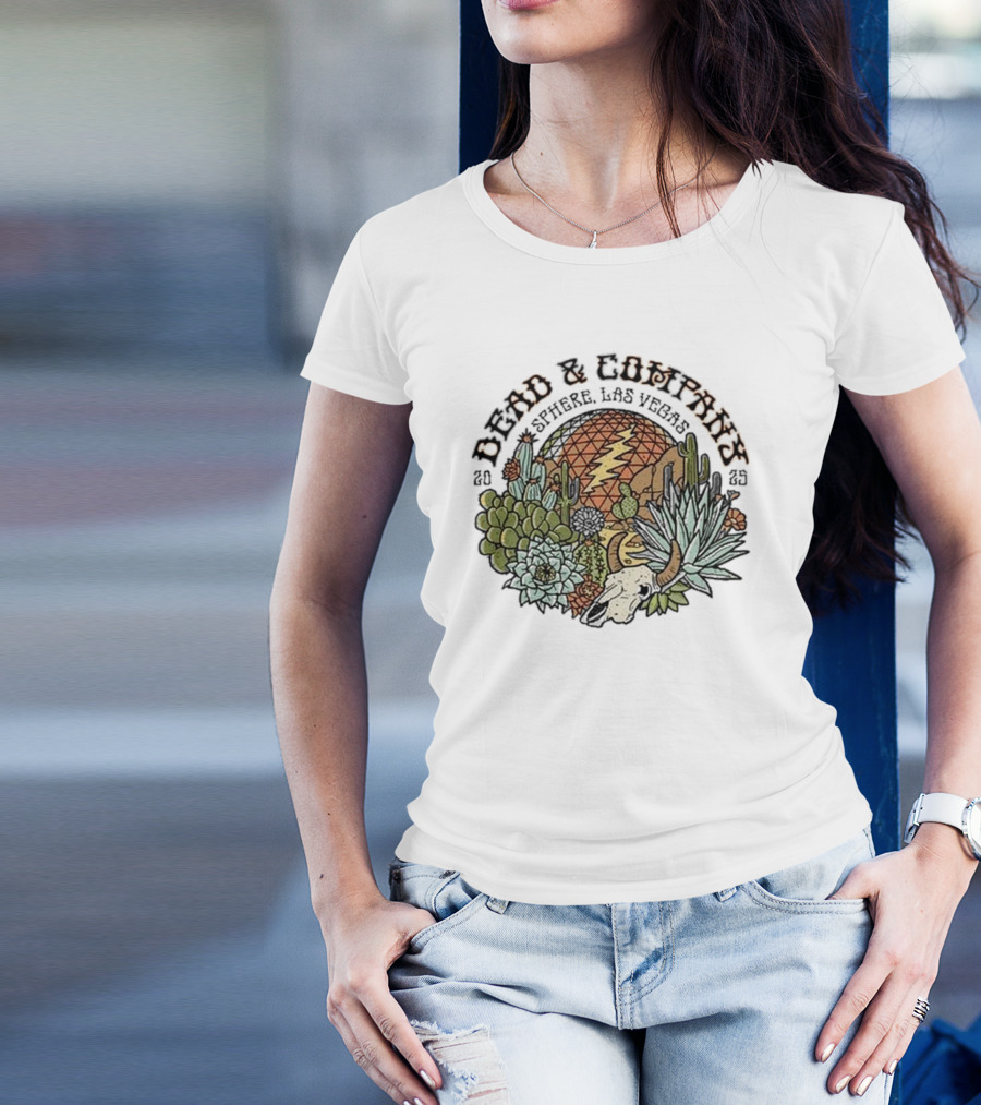 Dead & Company March 2025 Sphere Las Vegas NV Cactus Lightning Bolt T-Shirt
