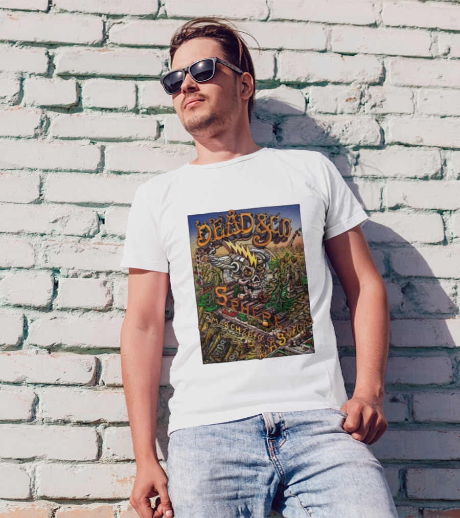 Dead & Company Skull Lightning Sphere March 28 Las Vegas T-Shirt
