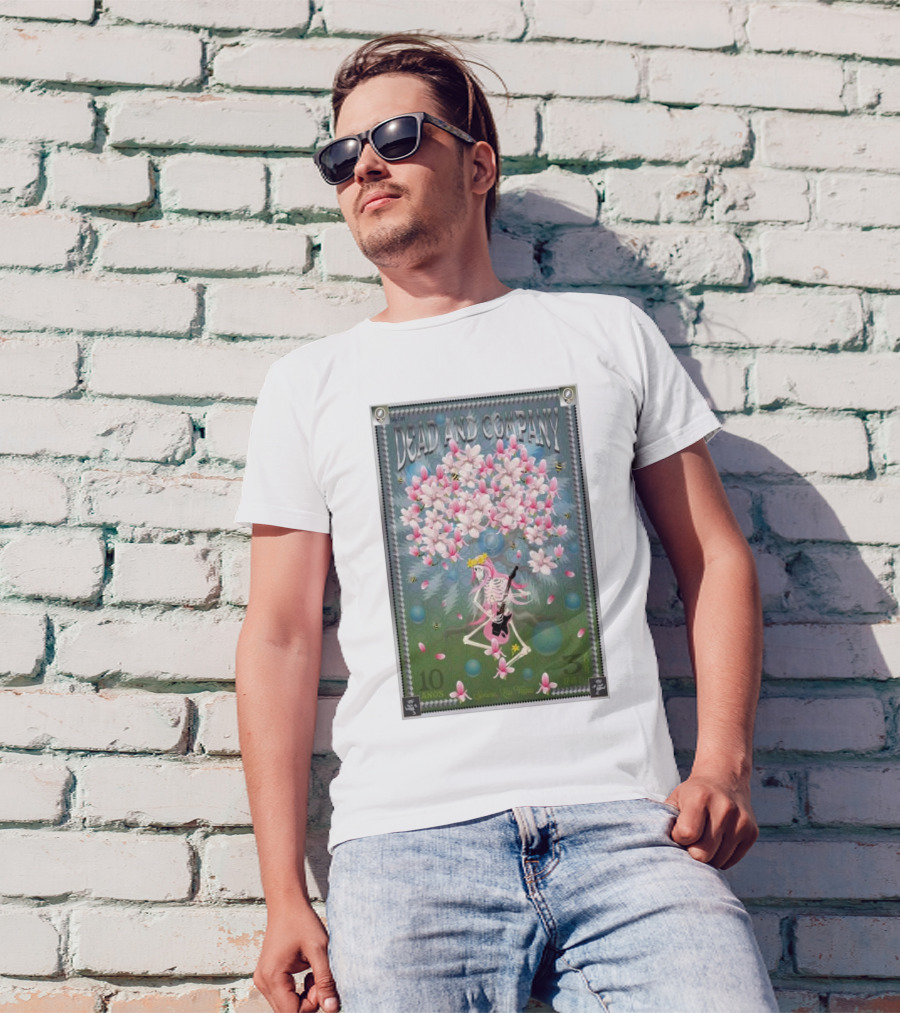 Dead & Company March 27-29 2025 Las Vegas Skeleton Guitar Blossoms T-Shirt