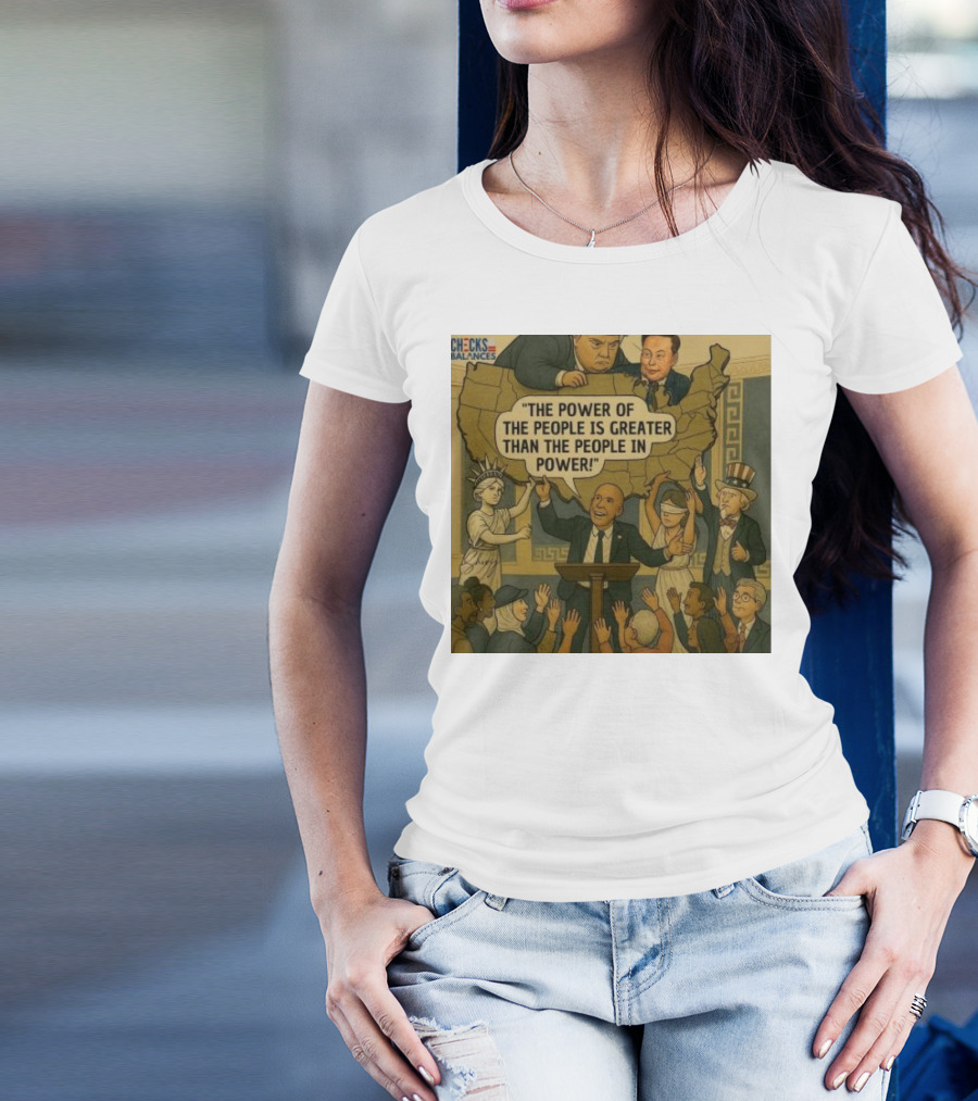 Cory Booker The Power Of The People Is Greater Than The People In Power USA Checks And Balances 2025 T-Shirt