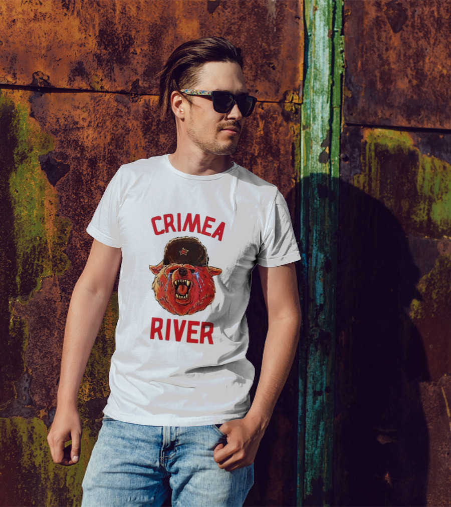 Crimea River Bear In Soviet Hat Crying Russia T-Shirt