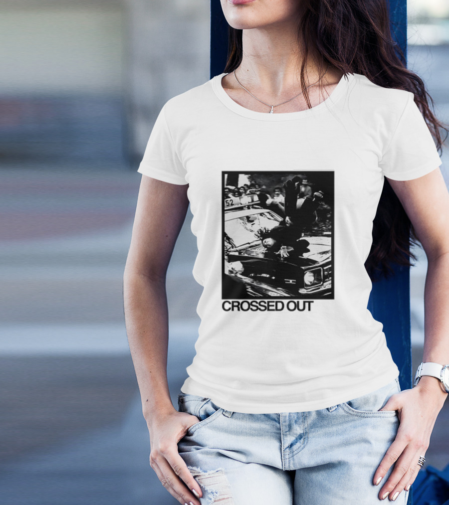 Crossed Out Never Forget Protest Scene Vintage Photography T-Shirt