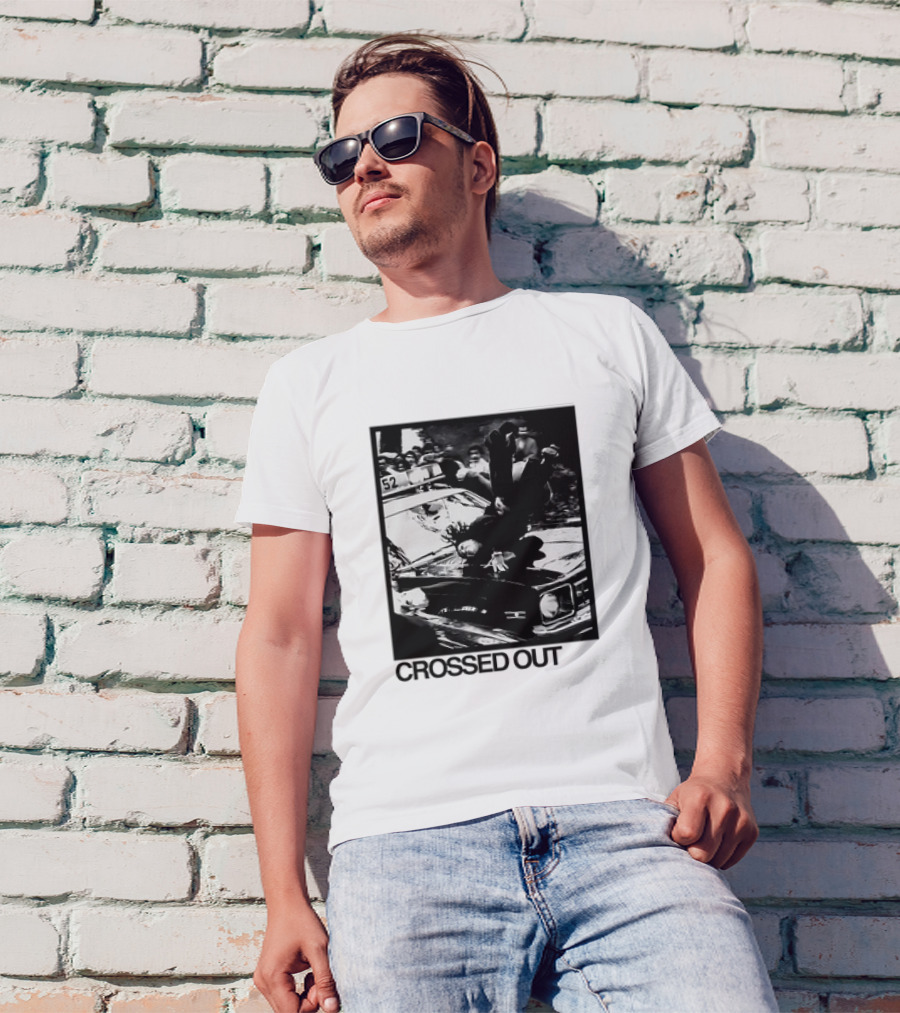 Crossed Out Never Forget Protest Scene Vintage Photography T-Shirt