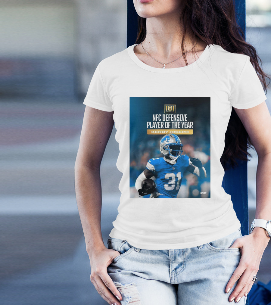 101 Awards NFC Defensive Player Of The Year Kerby Joseph Detroit Lions T-Shirt